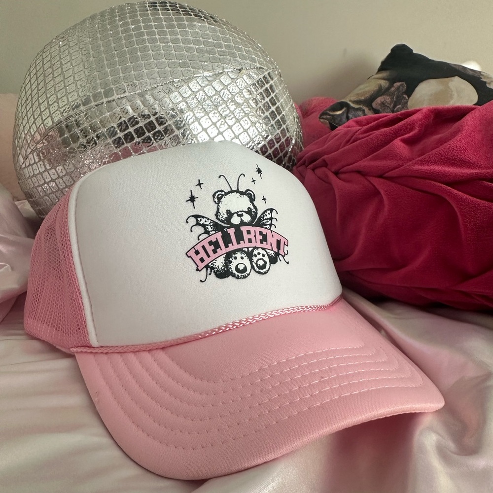Pink and White Cloonee Trucker Hat